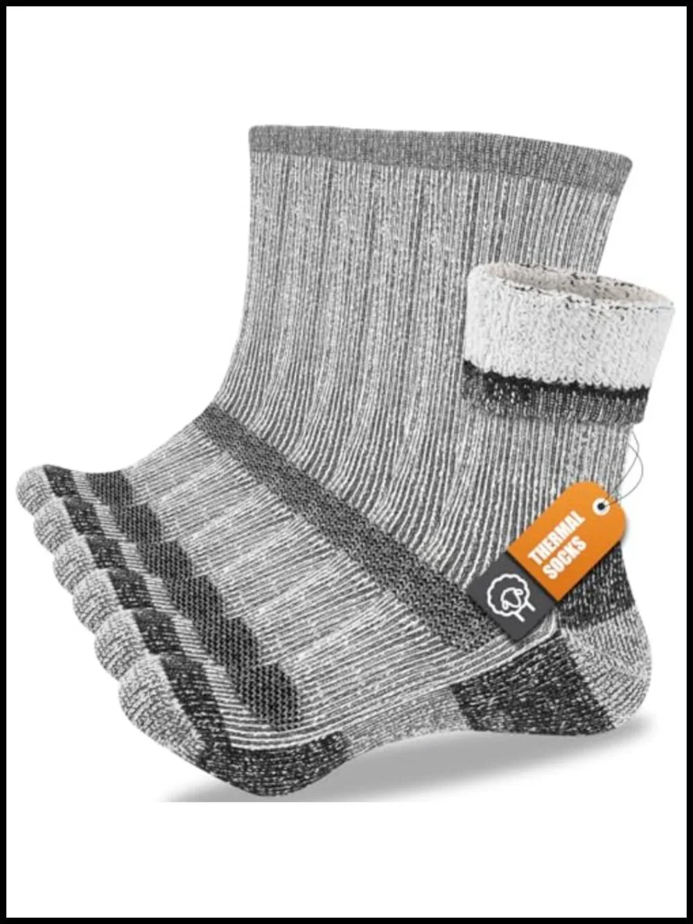 80% Merino Wool Thermal Socks 3 Pair Winter Boot Crew Cushioned Hiking